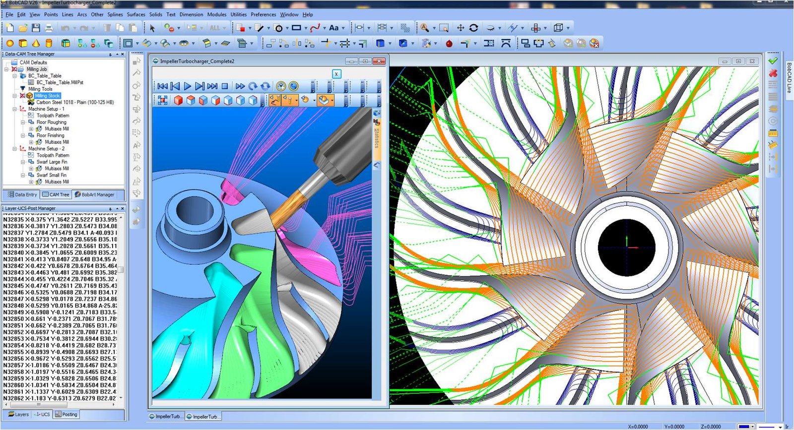 BobCAD machining simulation